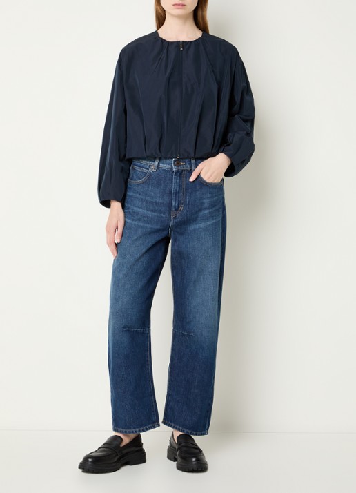 Max Mara Caduca mid waist tapered jeans met donkere wassing - voorkant 3 indigo
