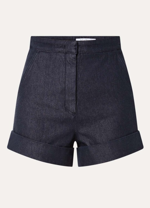Max Mara Calca korte broek van denim met steekzakken - voorkant 3 indigo