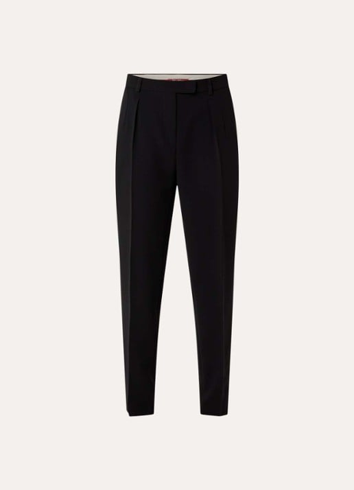 Max Mara Canditi high waist slim fit pantalon met steekzakken - voorkant 3 zwart