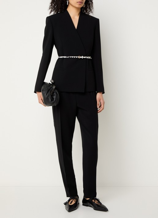 Max Mara Canditi high waist slim fit pantalon met steekzakken - voorkant 4 zwart