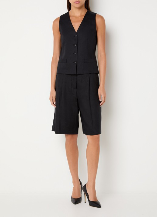 Max Mara Carnet gilet van linnen - voorkant 3 zwart