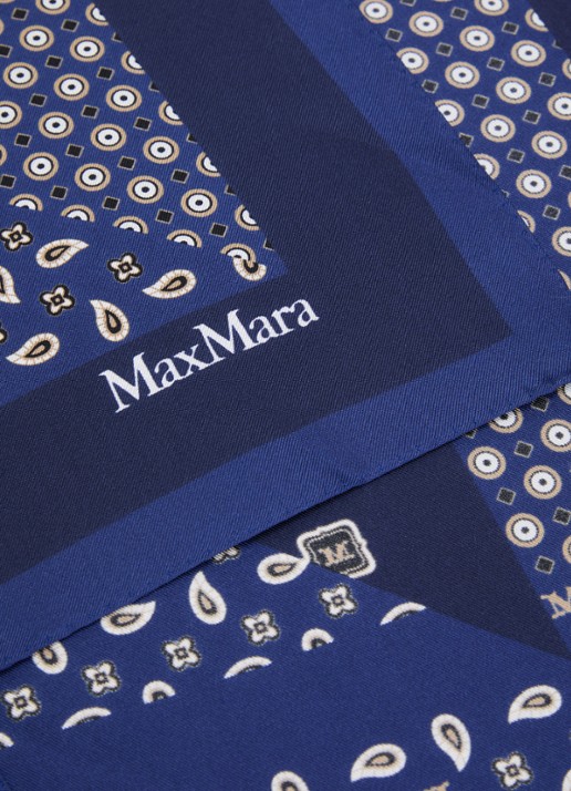 Max Mara Carre sjaal van zijde 89 x 89 cm - detail 3 donkerblauw