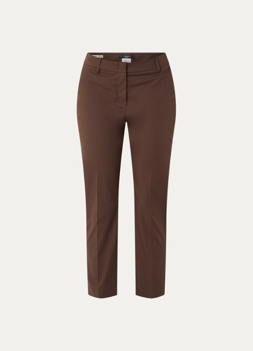 Max Mara Cecco high waist straight fit cropped pantalon met steekzakken - voorkant 3 bruin