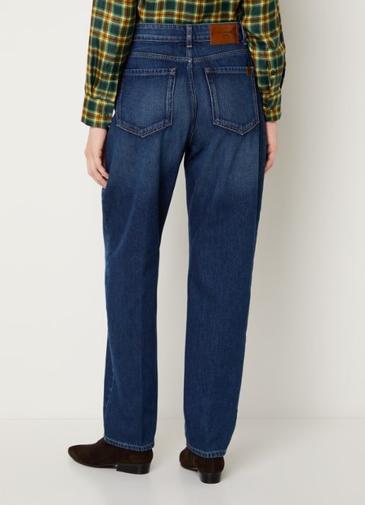 Max Mara Cedro high waist tapered jeans met medium wassing - achterkant 3 indigo