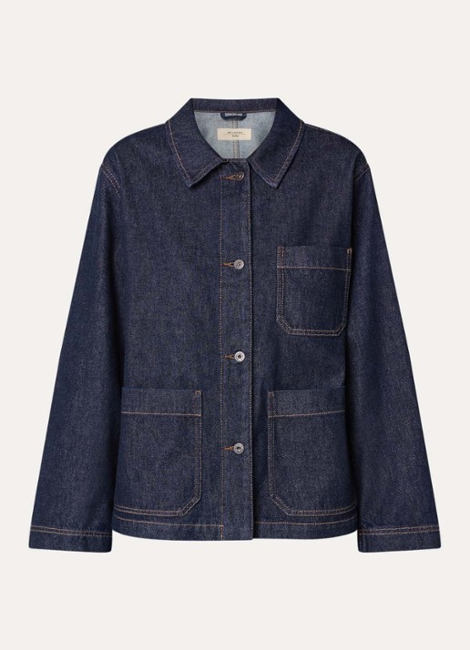 Max Mara Circoli spijkerjas met opgestikte zakken - voorkant indigo