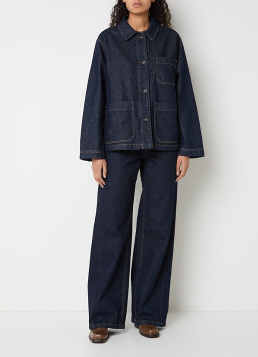 Max Mara Circoli spijkerjas met opgestikte zakken - voorkant 2 indigo