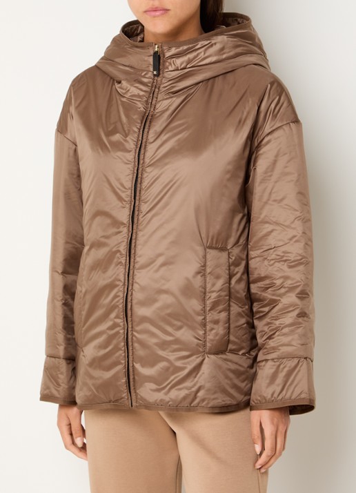 Max Mara Cleo oversized gewatteerd jack met capuchon en waterafstotende coating