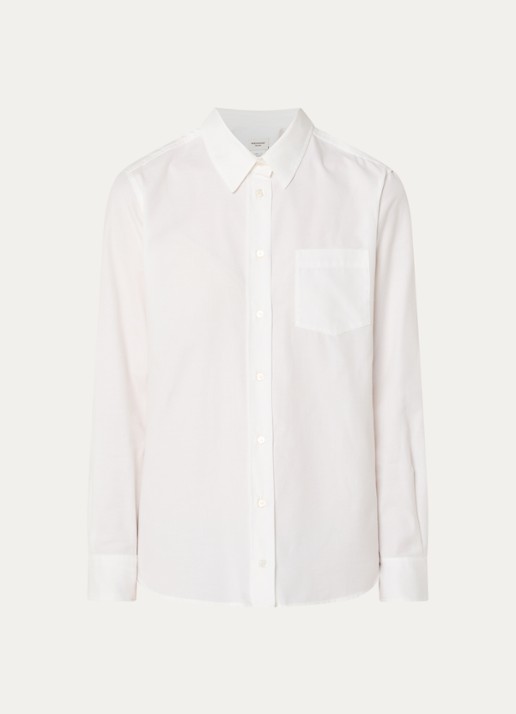 Max Mara Cobalto blouse met borstzak - voorkant 3 wit
