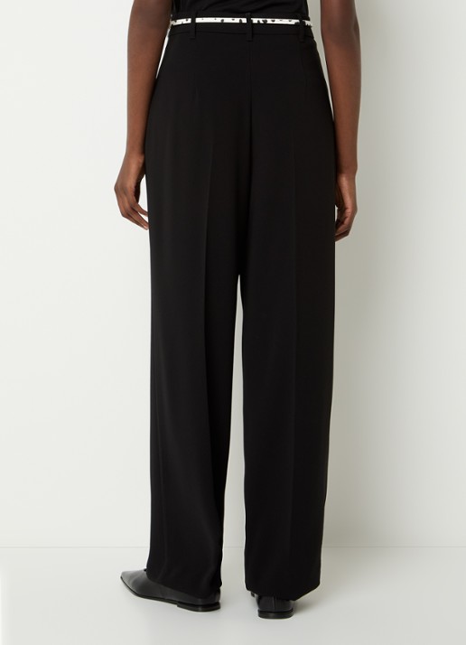 Max Mara Corvino high waist tapered fit pantalon met ceintuur - achterkant 3 zwart