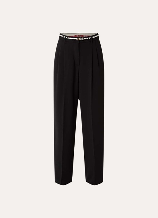 Max Mara Corvino high waist tapered fit pantalon met ceintuur - voorkant zwart