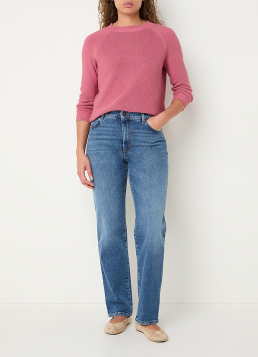 Max Mara Daere fijngebreide trui met ronde hals - voorkant 3 roze
