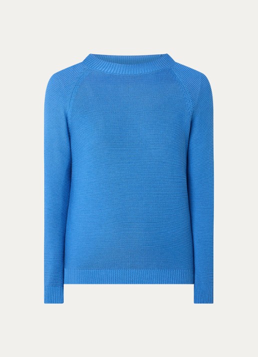 Max Mara Daere fijngebreide trui met ronde hals - voorkant 2 blauw