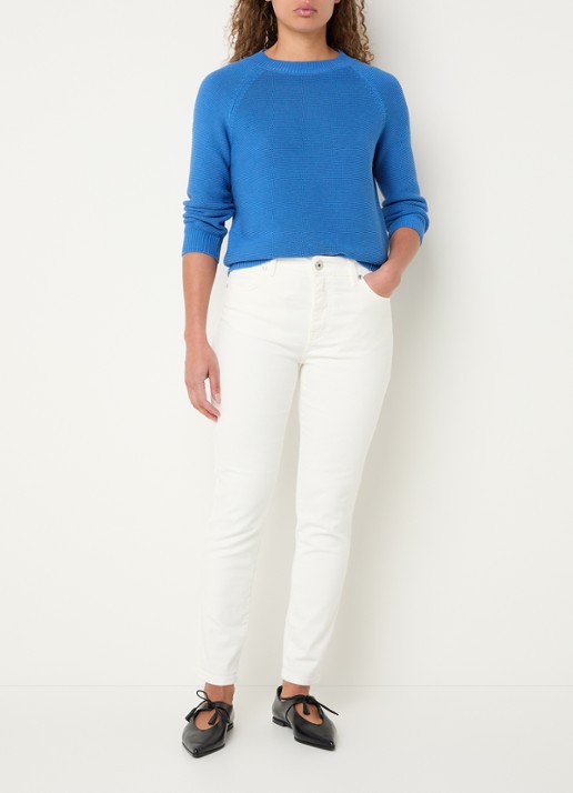 Max Mara Daere fijngebreide trui met ronde hals - voorkant 3 blauw