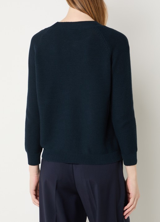 Max Mara Daere fijngebreide trui met ronde hals - achterkant 2 donkerblauw