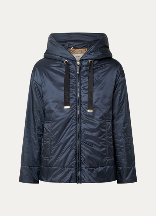 Max Mara Daria gewatteerd jack met steekzakken - voorkant 3 donkerblauw
