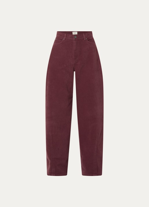 Max Mara Dordine high waist wide fit broek met steekzakken - voorkant 4 bordeauxrood