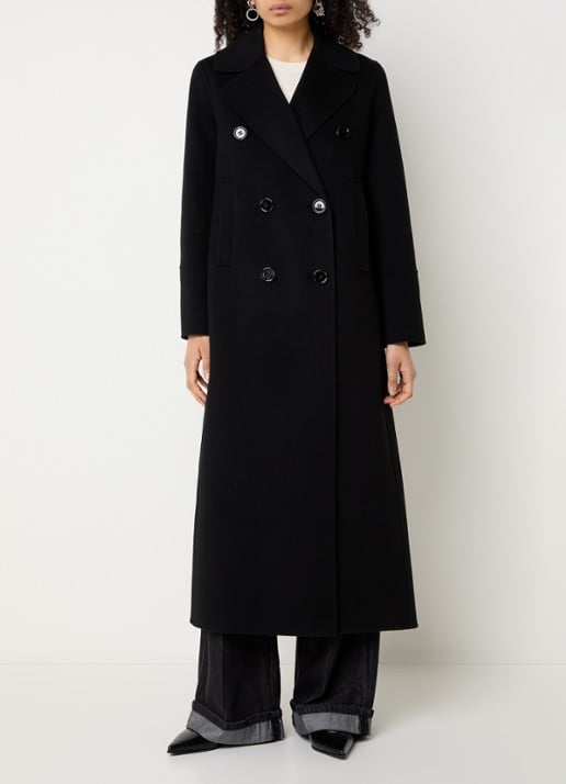 Max Mara Double-breasted mantel van wol met steekzakken