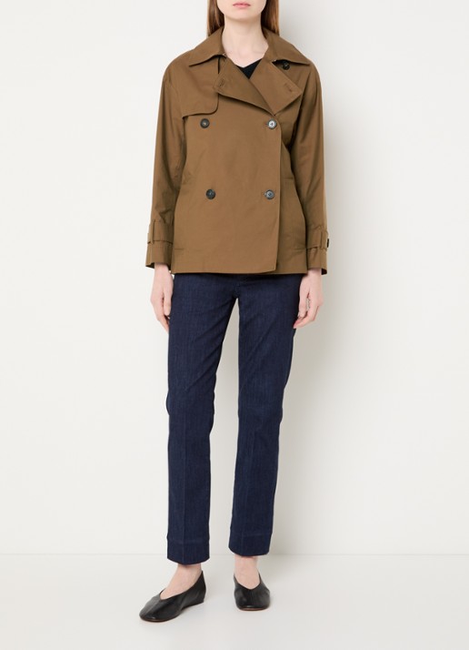 Max Mara Double-breasted trenchcoat met steekzakken - voorkant 4 bruin