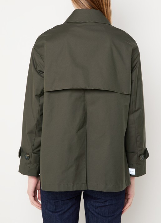 Max Mara Double-breasted trenchcoat met steekzakken - achterkant bronsgroen