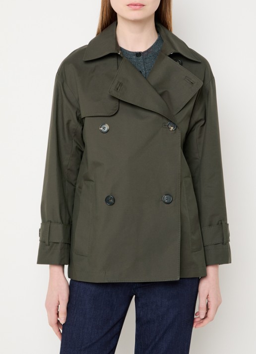 Max Mara Double-breasted trenchcoat met steekzakken - detail 2 bronsgroen