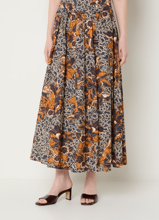 Max Mara Duomo midi rok met print en steekzakken