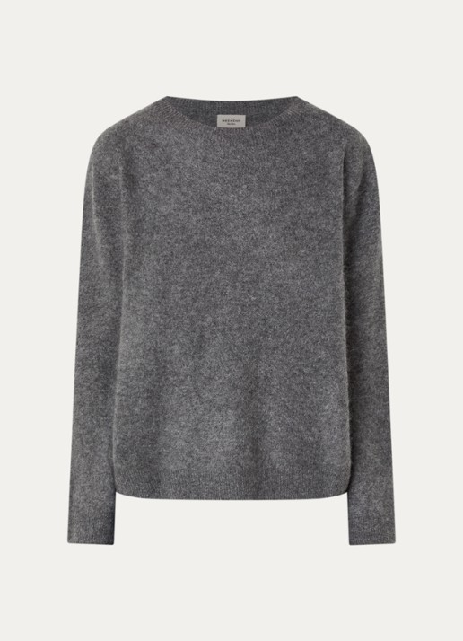 Max Mara Eco fijngebreide trui in kasjmierblend - voorkant 3 donkergrijs