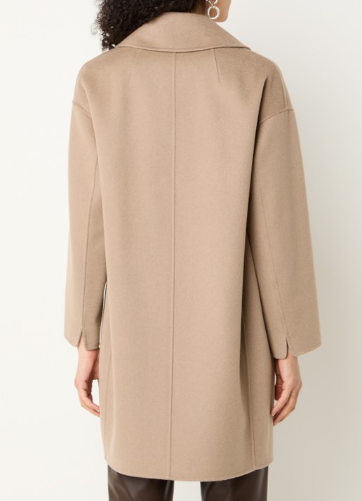 Max Mara Eden double-breasted mantel van scheerwol met steekzakken - achterkant 4 beige