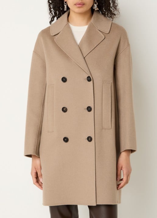 Max Mara Eden double-breasted mantel van scheerwol met steekzakken