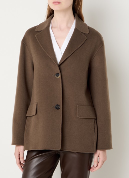 MaxMara Elfi mantel van scheerwol met steekzakken
