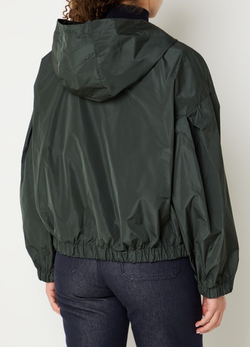 Max Mara Eliseo jack met capuchon en waterafstotende coating - achterkant donkergroen