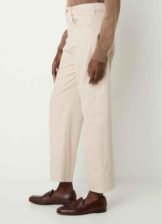 Max Mara Emily high waist tapered jeans met gekleurde wassing - detail 5 beige
