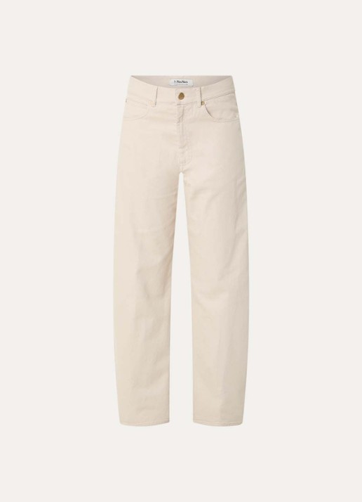 Max Mara Emily high waist tapered jeans met gekleurde wassing - voorkant 2 beige