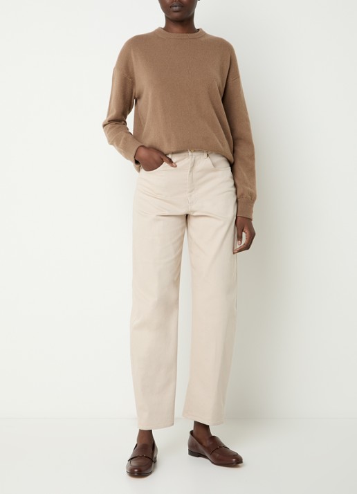 Max Mara Emily high waist tapered jeans met gekleurde wassing - voorkant 3 beige