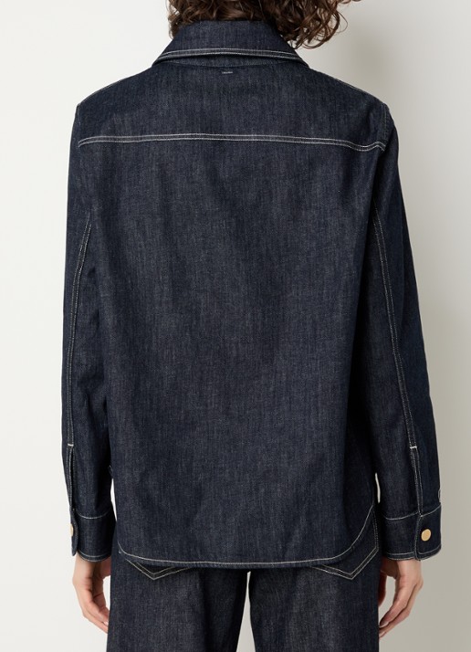 Max Mara Enfasi blouse van denim - achterkant 2 indigo