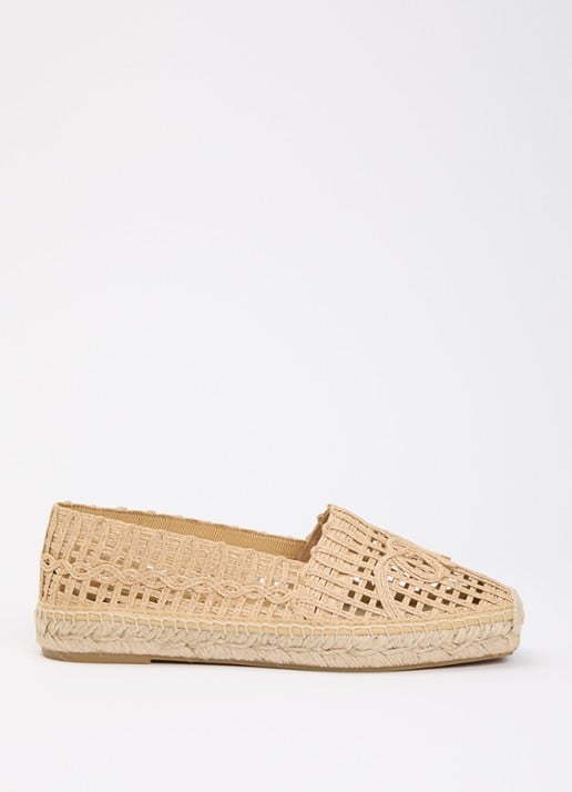 Max Mara Espadrille met opengewerkt dessin - voorkant 9 camel