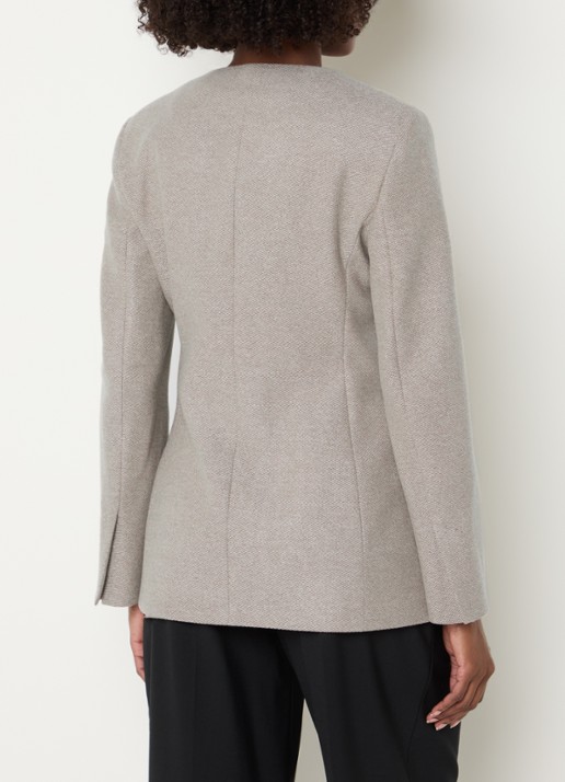 Max Mara Falla mantel van kasjmier met paspelzakken - achterkant 2 zand