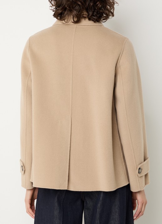 Max Mara Fantino double-breasted mantel van scheerwol met steekzakken - achterkant camel