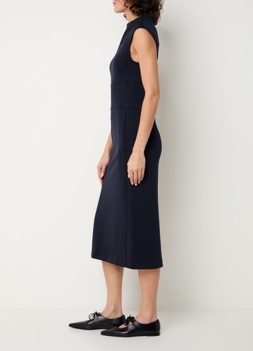 Max Mara Fatto midi jurk met steekzakken - voorkant 4 donkerblauw