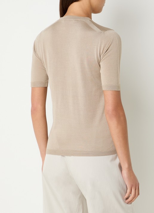 Max Mara Fijngebreide Top in kasjmierblend - achterkant 2 beige