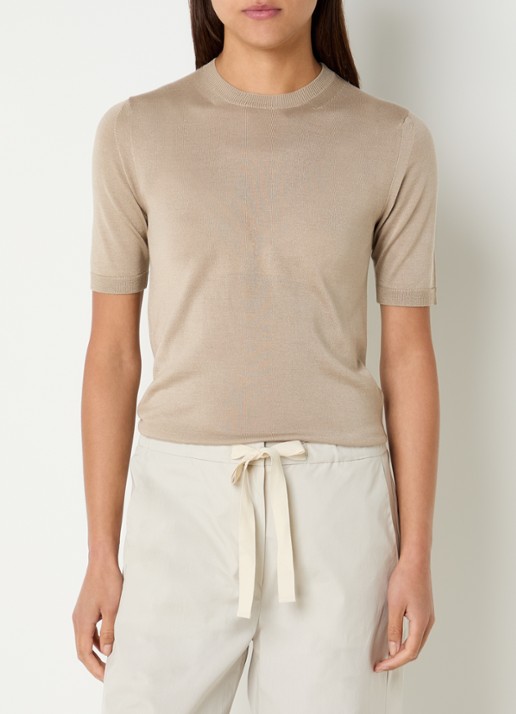 Max Mara Fijngebreide Top in kasjmierblend - detail beige
