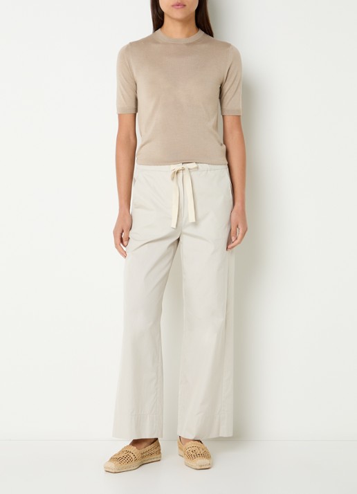 Max Mara Fijngebreide Top in kasjmierblend - voorkant 4 beige