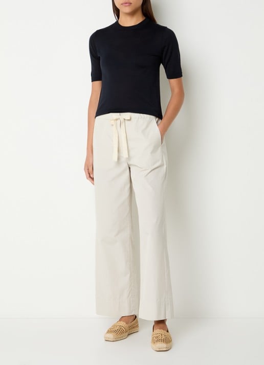 Max Mara Fijngebreide Top in kasjmierblend - voorkant 2 donkerblauw