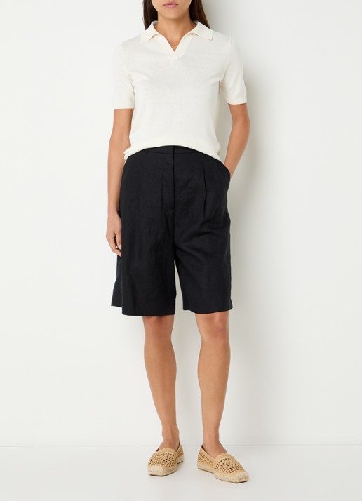 Max Mara Fijngebreide top in zijdeblend - voorkant 4 gebroken wit