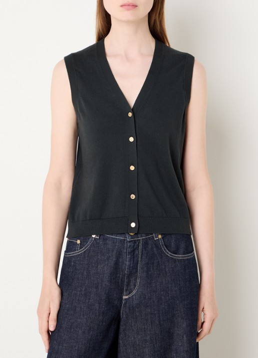 Max Mara Fijngebreide top met ronde hals