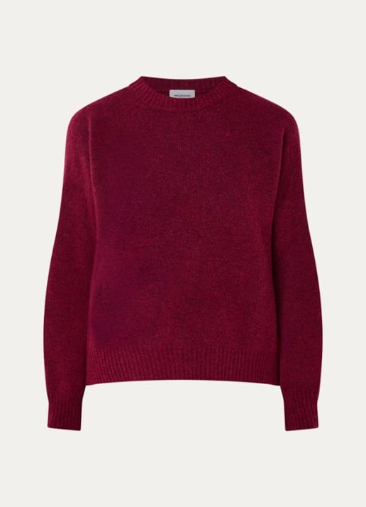 Max Mara Fijngebreide trui in alpaca wolblend - voorkant 3 bordeauxrood
