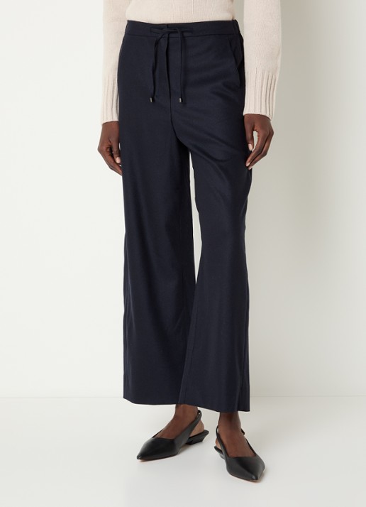 Max Mara Floria high waist wide fit broek van scheerwol