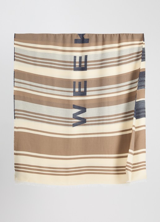 Max Mara Gallo sjaal met streepprint 184 x 82 cm - detail 2 beige