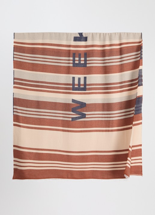 Max Mara Gallo sjaal met streepprint 184 x 82 cm - detail 2 rood