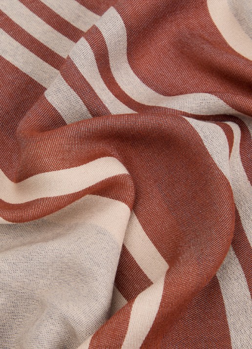 Max Mara Gallo sjaal met streepprint 184 x 82 cm - detail 3 rood