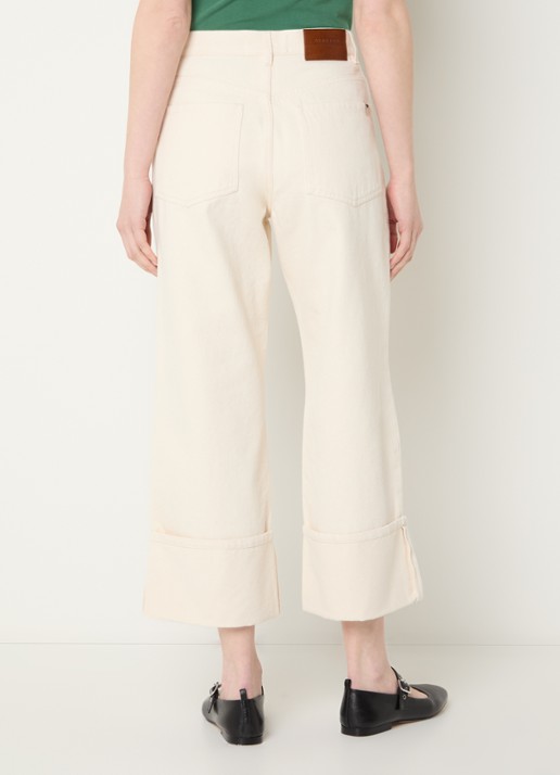 Max Mara Gesto high waist wide leg cropped jeans met gekleurde wassing - achterkant 5 gebroken wit